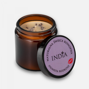 India Cosmetics, Świeca konopna “Ognista rozkosz” (również do masażu) 90 g
